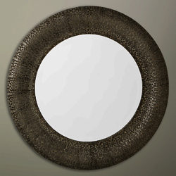 Libra Filigree Round Wall Mirror, 70 x 70cm, Dark Grey